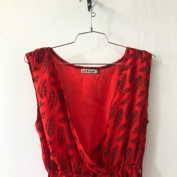 Lost and found feather red dress - Picture 2 of 5